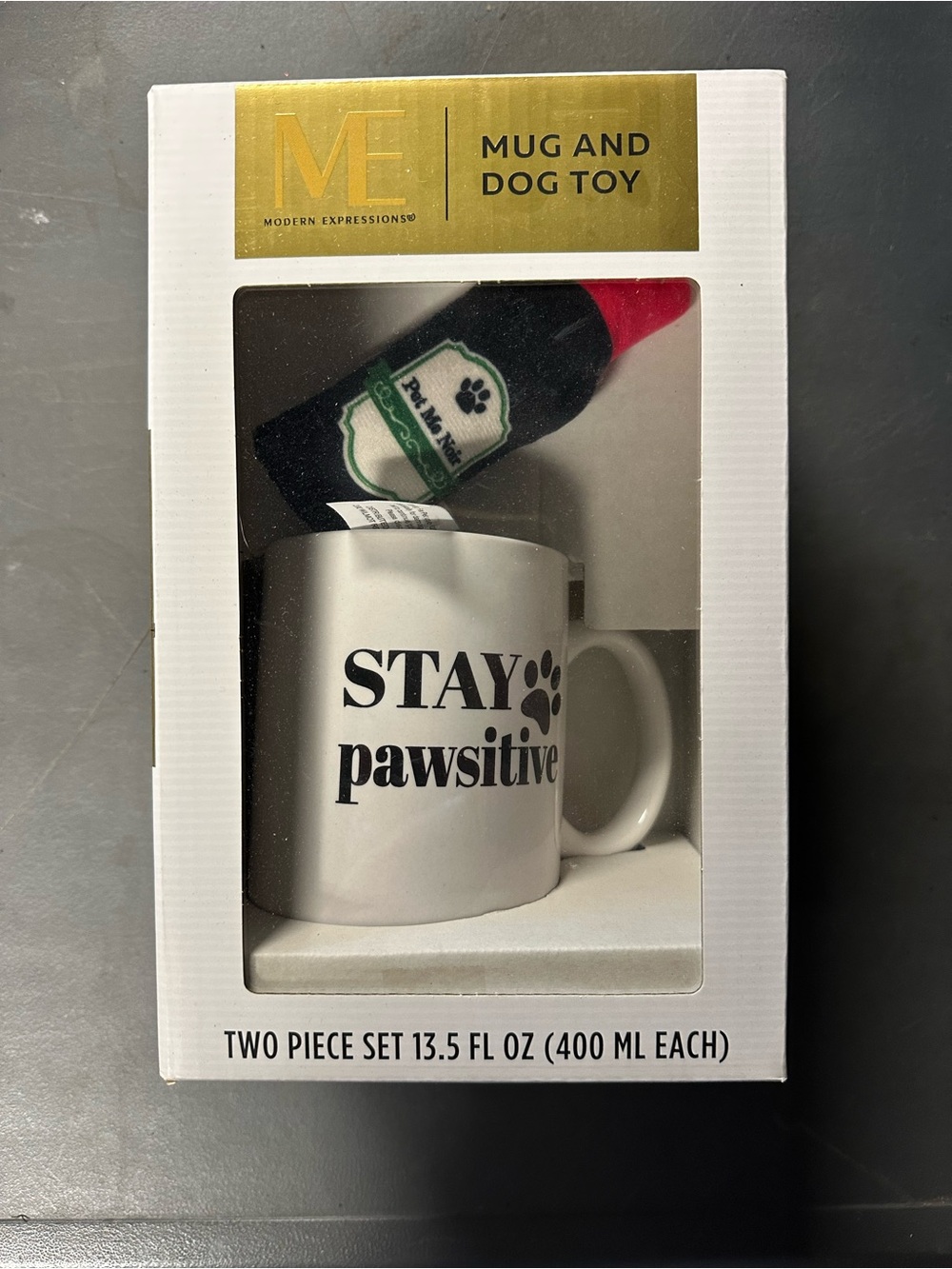 Expressions White Mug and Black Dog Toy Two-Piece Set